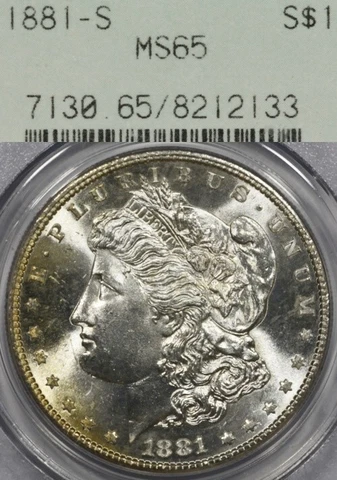 1881-S $1 PCGS MS65 OGH Morgan Silver Dollar - Gen 2.1 Holder Cover
