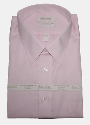 Camisa de Vestir Roundtree Yorke ALTA 18.5 - 36/37 Rosa Dobby Rayas Nueva con Etiquetas (BT-44) Foto 1 de 4