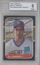 1987 Donruss 2001 Anniversary Originals Buybacks BJ Surhoff #28 BGS 8 Rookie