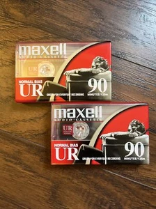 Maxell UR-90 Normal-Bias Cassette Tapes X2 Two Tapes - Picture 1 of 6