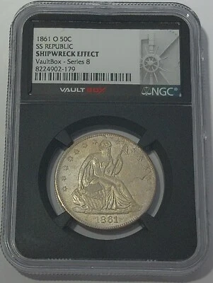 1861 O NGCX 50C SS Republic Shipwreck Effect Seated Liberty Vault Box Series 8 - Image 1 of 3