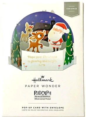 Tarjeta emergente de Navidad Paper Wonder RUDOLPH el reno nariz roja Foto 1 de 2
