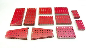 Vintage Meccano Red Flange Plate Parts - Picture 1 of 3