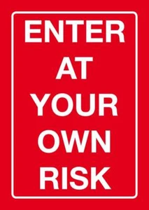Sticker PVC Aufkleber Sprüche - Warning - Enter at your own risk - Bild 1 von 1
