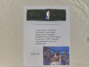 Diadema de baloncesto de la NBA Shawn Kemp Cavaliers Sonics autógrafo emitido por el juego  - Imagen 1 de 2
