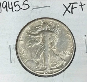 1945-S WALKING LIBERTY SILVER HALF DOLLAR ~XF+ ~NICE COIN~ - Picture 1 of 2