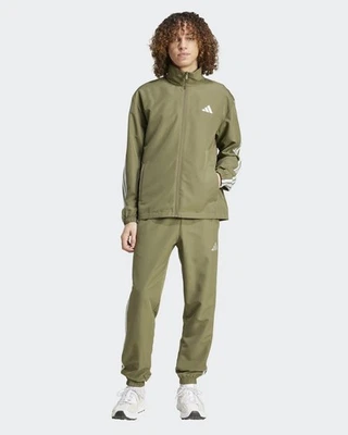 Tuta Intera Completa Full Tracksuit UOMO Adidas 3-Stripes Woven Verde Oliva  - Imagen 1 de 4