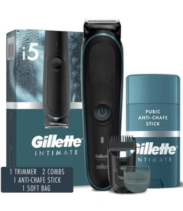 Gillette Intimate i5 Bruan Mens Manscape Pubic Hair Trimmer SkinFirst Ball Trim - Picture 1 of 6