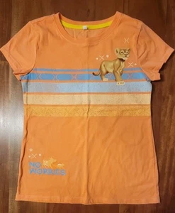 Kids Unisex "No Worries" Graphic Print Orange T-shirt Sizes 7/8 - Picture 1 of 6