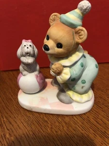 HOME INTERIOR HOMCO CLOWN BEAR WITH DOG FIGURINE #8881 - Picture 1 of 5