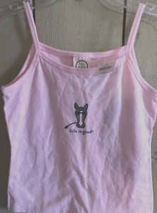 Neu mit Etikett! LIFE IS GOOD GIRLS 100 % BAUMWOLLE TANK TOP RAKETE ""PFERD MIT HEU"" (10) - Bild 1 von 3