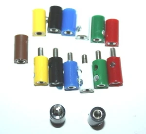 20 Miniatur Stecker / Muffen  2,6 mm farblich sortiert - Bild 1 von 5