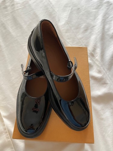 TOD’S PIATTA BAMBINA NUOVA CON ETICHETTE TODS MARY JANE PELLE VERNICE NERA