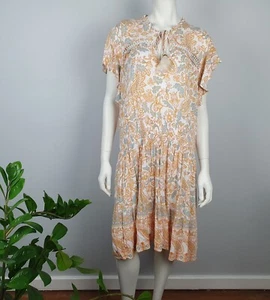 Starling Reine City Chic Plus Size XL, 20 Shift Midi Dress Flutter Sleeve Boho - Foto 1 di 16