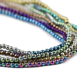 Cuentas sueltas redondas de hematita natural mutilcolor de 2 mm 300 piezas para hacer joyas hágalo usted mismo - Imagen 1 de 21