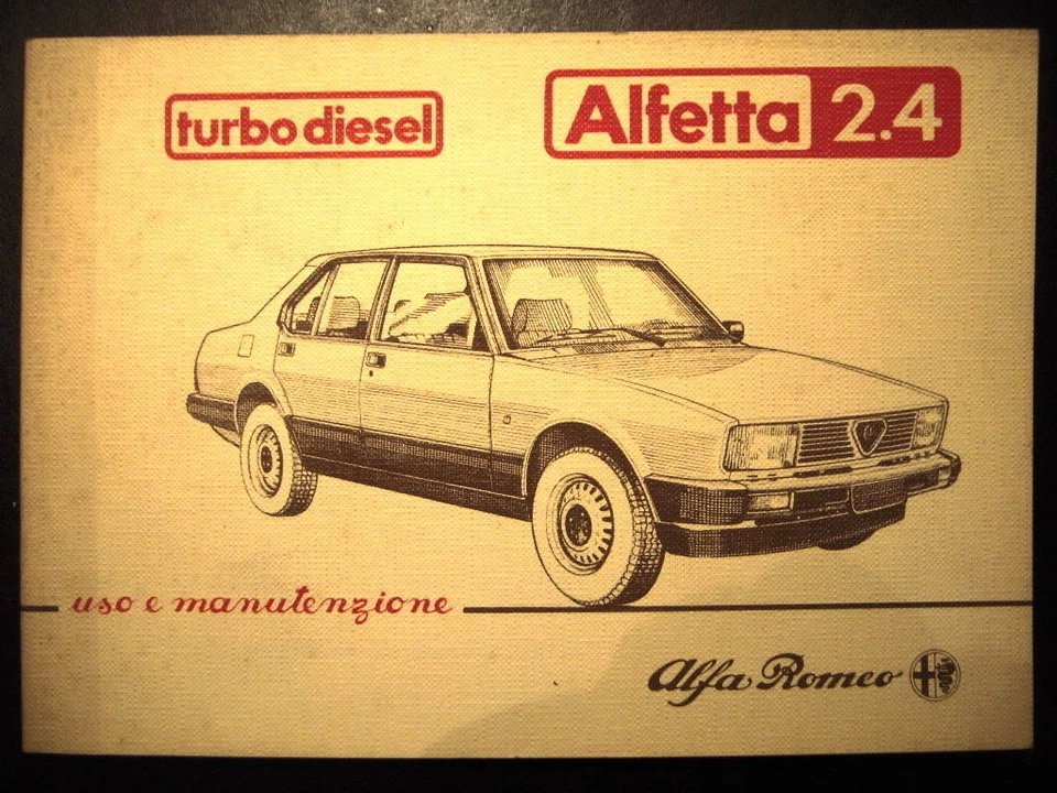 LIBRETTO DI USO E MANUTENZIONE per ALFA ROMEO ALFETTA 2.4 Turbo Diesel ANNO 1983 - Immagine 1 di 1