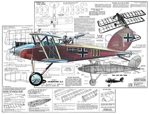 Guillows Model Airplane Plans (FF): Halberstadt CL.2 18" 5/8" Scale Rubber-Pw'ed - Picture 1 of 3