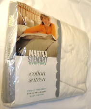 Nos Vintage 1999s Martha Stewart US White Twin Fitted Mattress Sheet 100% Cotton