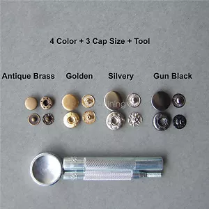 Heavy Duty Snaps Fastener Popper 15mm 12mm 10mm Press Stud 4 colors - Picture 1 of 38