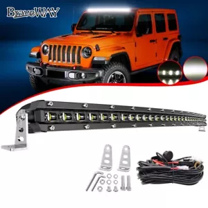 Curved 32" Slim LED Light Bar Spot Driving Lamp for Offraod Truck ATV UTV 4WD - Foto 1 di 9