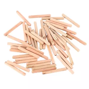 Wood Dowel Pins,50Pcs Cabinet Drawer round Fluted Wooden Craft Dowel Pins Rods ( - Picture 1 of 12