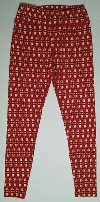 LuLaRoe Red Multicolored Super Soft Leggings One Size - Image 1 of 4