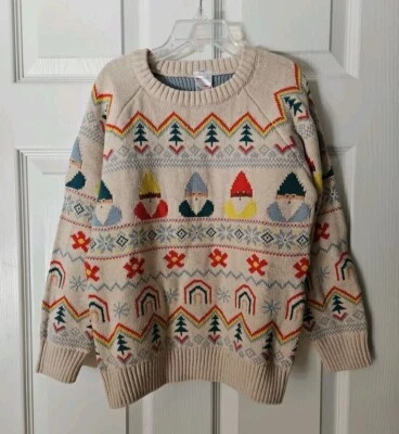 NUEVO CON ETIQUETAS SUÉTER HANNA DIFFERENTSON ARCO IRIS GNOMOS VACACIONES ISLA JUSTA NIÑOS 130 8 $68 Foto 1 de 4