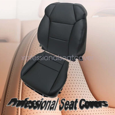 Driver Side Bottom + Top Leather Seat Cover For 2007-2013 Acura MDX Base Black - Image 1 of 4