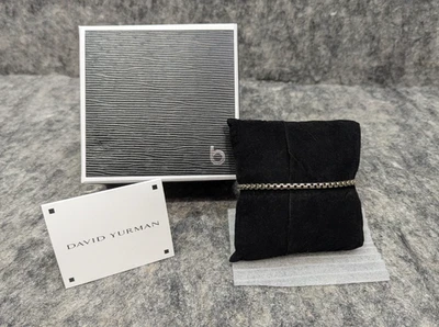 🔥NUEVO Auténtico David Yurman MEDIANO 925 Plata Esterlina Caja Cadena Pulsera 3.6mm Foto 1 de 4
