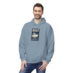 Boat Boating Lake Nautical Tshirt T-Shirt Unisex Midweight Fleece Hoodie - Picture 1 of 49