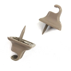 Ford OEM Sun Visor Clip Replacements Mount Ceiling Retainer Pair Brown Tan - Picture 1 of 3