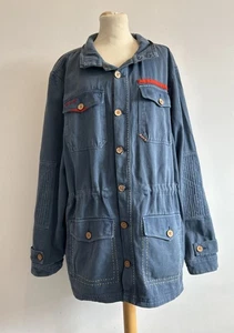 Joe Browns Jeansjacke Herren Large Blau Stern Ellenbogen Patches Doppeltaschen - Bild 1 von 6