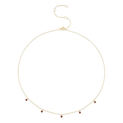 14K Yellow Gold Ruby Necklace Natural 0.40 CT Round Cut - Image 1 of 2