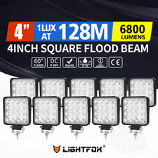 LIGHTFOX 10x 4inch Osram LED Work Light Square Flood Offroad 4WD Reverse Lamp