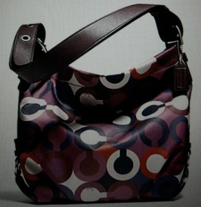 NEW NWT COACH OP ART PRINT DUFFLE CROSSBODY BAG PURSE F26928 MULTI $328_RARE - Picture 1 of 7