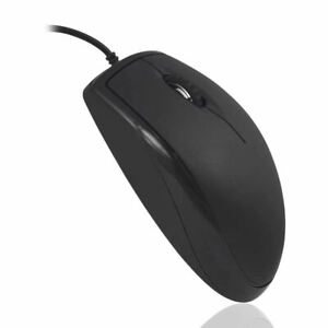 COMFORT WIRED USB OPTICAL MOUSE LED FOR PC LAPTOP COMPUTER SCROLL WHEEL BLACK UK