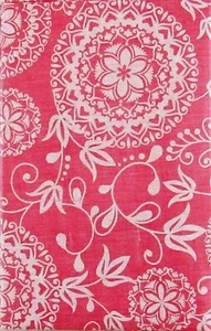 Woven Embroidery Look Floral Design Vinyl Flannel Back Tablecloth-Various Sizes - Picture 1 of 26
