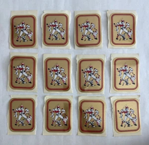 LOT 12 OLD VINTAGE BASEBALL PLAYER STICKERS THICK PLASTIC CINCINNATI REDS 1950s - Picture 1 of 3