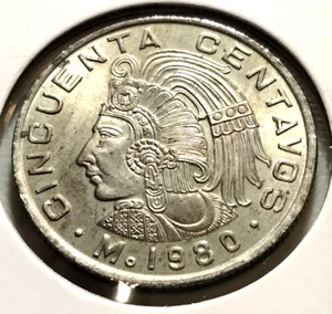 1980   Mexico 50  Centavos Coin -  KM #452 -  Combined shipping - (IN#15112) - Picture 1 of 4