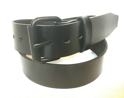 CINTURÓN HEBILLA NEGRO Cuero Genuino HECHO EN AUSSIE Cinturón Pantalones Jeans RATAS BUM Foto 1 de 4