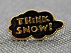 Think Snow Cloud Ski Lapel Pin Vintage Black And Gold Sm Pin