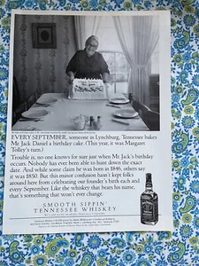 Vintage 1998 Jack Daniel’s Print Ad Margaret Tolley Rum Birthday Cake - Picture 1 of 7