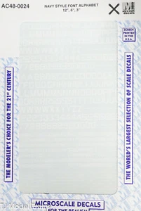 Mikroskala Aufkleber #AC48-0024 Marine Stil Schrift Alphabet 12",6",3" (Maßstab 1:48)    - Bild 1 von 1