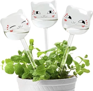 Plant Watering Globes Self Watering Planter Insert Glass Spikes, Hand Blown Clea - Picture 1 of 12