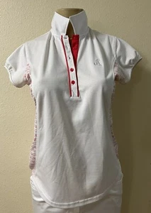 Women’s Sunice Silver Label Short Sleeve Polo Shirt White Multi Size Medium - Picture 1 of 16