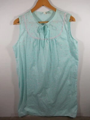 Camisola feminina vintage leve sem mangas azul médio rosa tulipas - Imagem 1 de 4