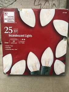 Home Accent Holiday C 7 Clear 24' 25CT Incandescent Lights - Picture 1 of 5