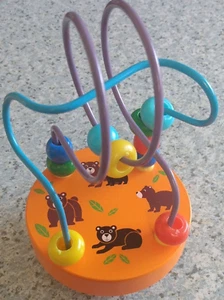 Vintage Manhattan Toy Multicolor Bears Wobble-A-Round Mini Bead Maze 5.5" Tall - Picture 1 of 10