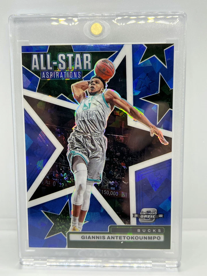 2021-22 Optic Contenders Giannis Antetokounmpo Blue Cracked Ice All Star /75 - Image 1 of 1