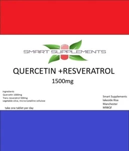 SMART SUPPLEMENTS Quercetin + Resveratrol 1500mg tablets - Picture 1 of 1
